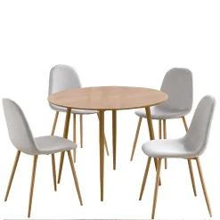 Runde Essgruppe mit Schalenstühlen - Fabiola (fünfteilig)