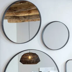 Runde Hängespiegel in Schwarz - Zyamonicus (2er Set)