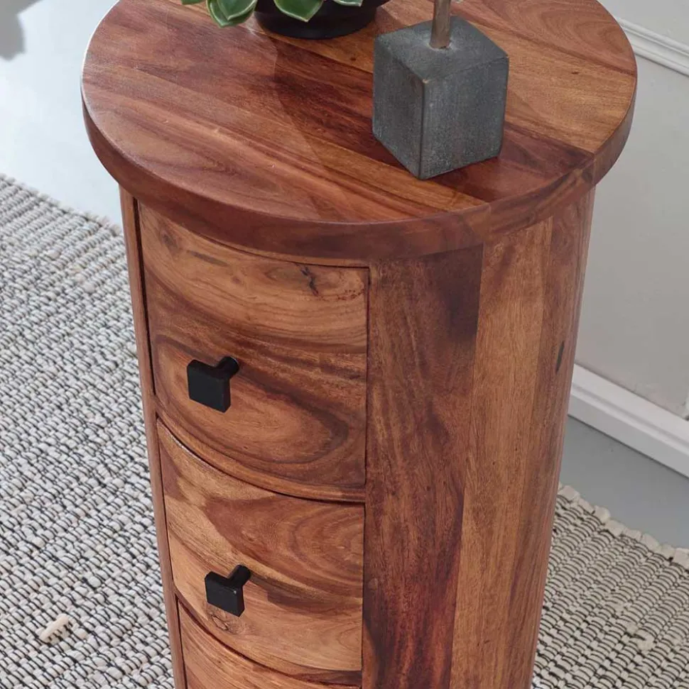 Runde Hochkommode mit vier Schubladen - Etienna