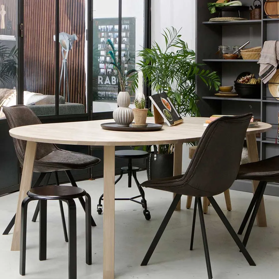 Runder Ausziehtisch in Eiche Bianco - Guern