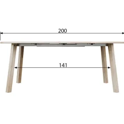 Runder Ausziehtisch in Eiche Bianco - Guern