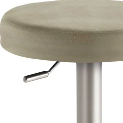 Runder Barhocker aus Microfaser Taupe - Oracio