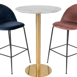 Runder Bartisch in Marmor Optik & Gold - Vinarios