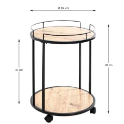 Runder Beistelltisch auf Rollen - Floyda