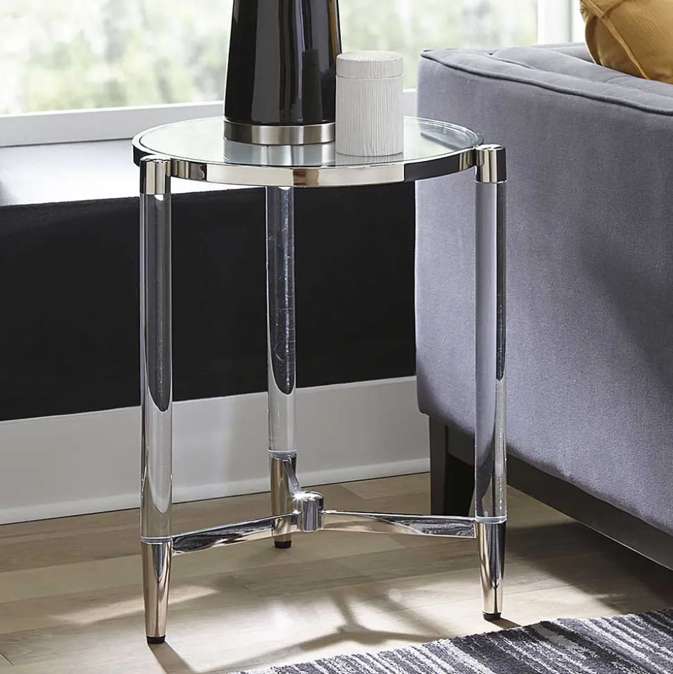 Runder Beistelltisch aus Glas & Acrylglas - Babeny