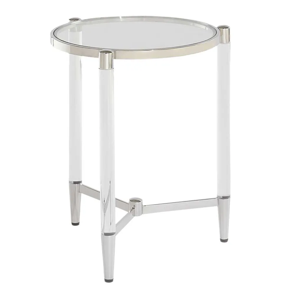Runder Beistelltisch aus Glas & Acrylglas - Babeny