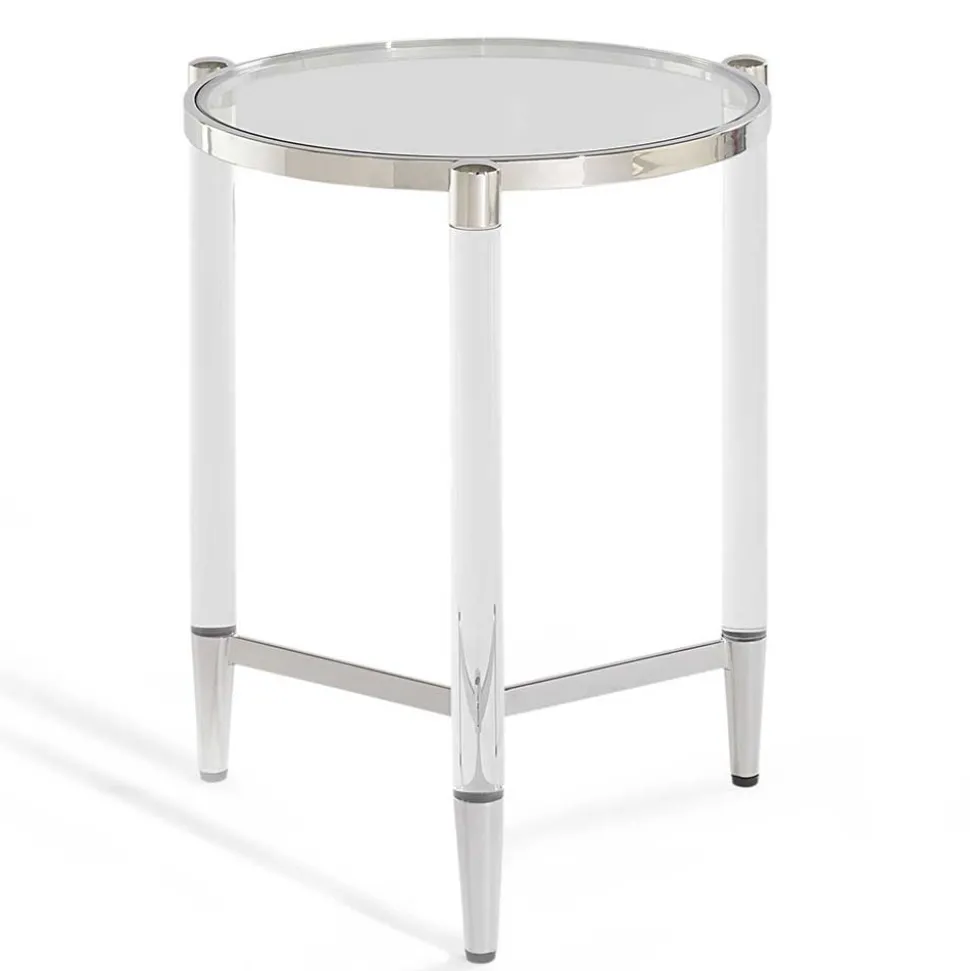 Runder Beistelltisch aus Glas & Acrylglas - Babeny