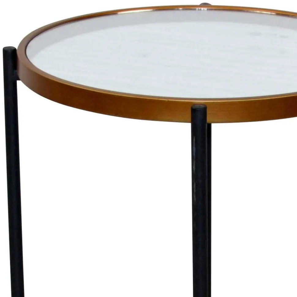 Runder Beistelltisch aus Spiegelglas - Vanilla