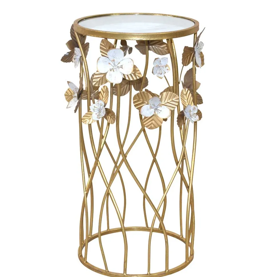 Runder Beistelltisch aus Spiegelglas & Metall - Nycholo