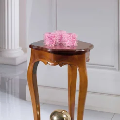 Runder Beistelltisch 36cm Luvretto mit Furnier Nussbaum