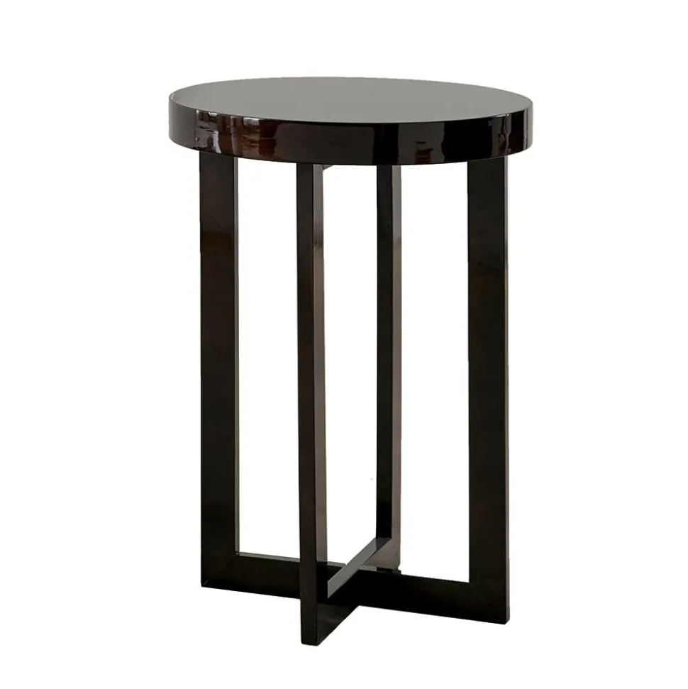 Runder Beistelltisch in Dunkelbraun - Koprana