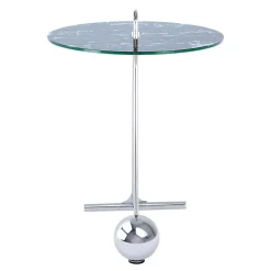 Runder Beistelltisch in Schwarz & Silber - Chaylin