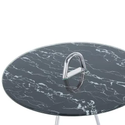 Runder Beistelltisch in Schwarz & Silber - Chaylin