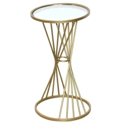 Runder Beistelltisch mit Spiegelglas Platte - Titu