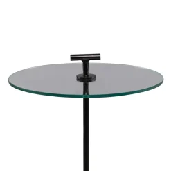 Runder Beistelltisch mit Glasplatte - Mezera