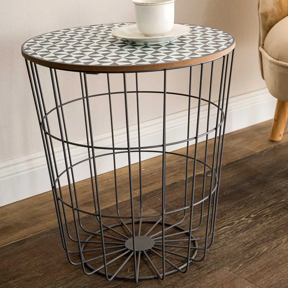 Runder Beistelltisch mit abnehmbarer Platte - Azuara