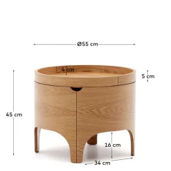 Runder Beistelltisch mit Esche Furnier - Raso