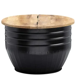 Runder Couchtisch mit Fass Metallgestell - Acapella