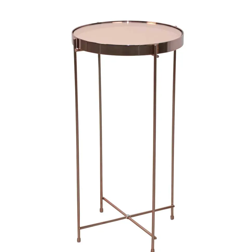 Runder Design Beistelltisch in Rosegold - Merka