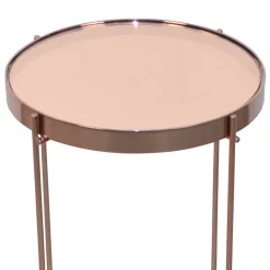 Runder Design Beistelltisch in Rosegold - Merka