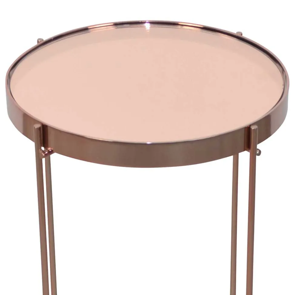 Runder Design Beistelltisch in Rosegold - Merka