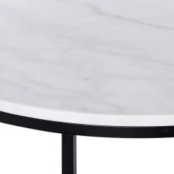 Runder Design Couchtisch mit Marmorplatte - Ciliuma