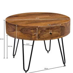 Runder Design Couchtisch mit Schublade - Pullman