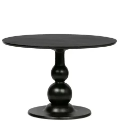 Runder Design Esstisch in Schwarz lackiert - Bottaro