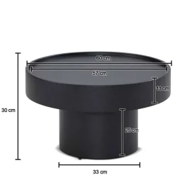 Runder Design-Couchtisch in Schwarz - Plurana