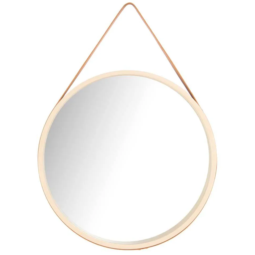 Runder Designspiegel in Creme & Braun - Venus