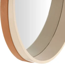 Runder Designspiegel in Creme & Braun - Venus