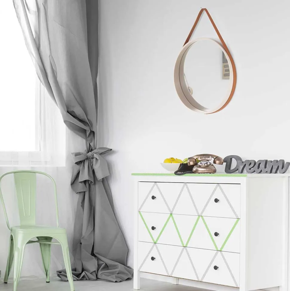 Runder Designspiegel in Creme & Braun - Venus