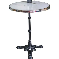 Runder Designtisch aus Marmor & Gusseisen - Perleberg