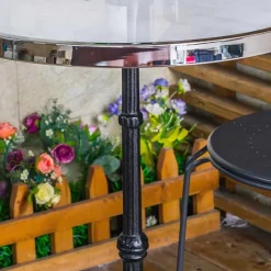 Runder Designtisch aus Marmor & Gusseisen - Perleberg