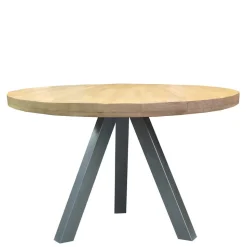 Runder Esstisch mit Holzplatte Mango - Belafoma