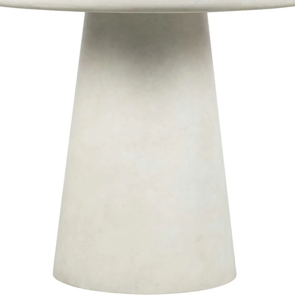 Runder Esszimmer Säulentisch in Weiß Tonfaser - Emsa