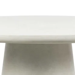 Runder Esszimmer Säulentisch in Weiß Tonfaser - Emsa