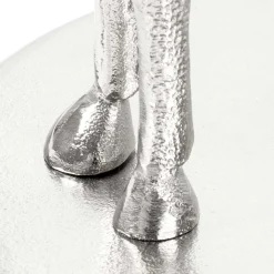 Runder Glas Beistelltisch mit Giraffe als Fuß - Fenya