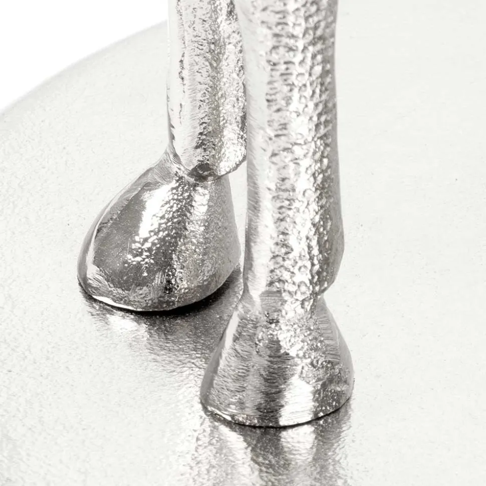 Runder Glas Beistelltisch mit Giraffe als Fuß - Fenya