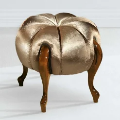 Runder Hocker im Barockstil in Gold - Janluca