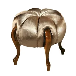 Runder Hocker im Barockstil in Gold - Janluca