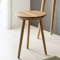 Runder Holz Beistelltisch aus Eiche Massivholz - Kopiana