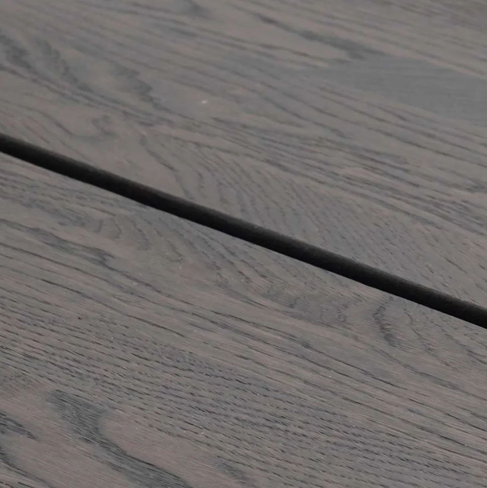 Runder Holztisch Eiche Dunkelbraun & Metall - Liguria