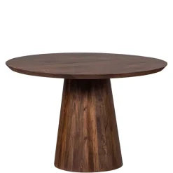 Runder Holztisch in Walnuss Braun - Vrenzo