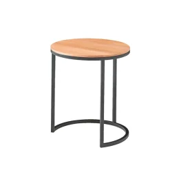 Runder Holztisch mit Metallgestell - Francis