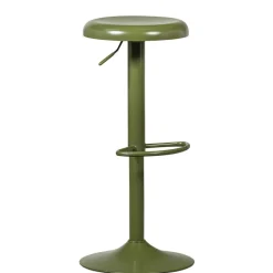 Runder Metall-Barhocker in Grün - höhenverstellbar - Giolia