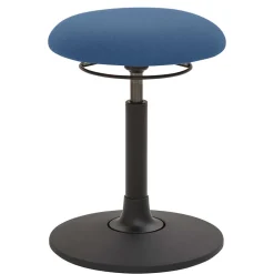 Runder Office Hocker in Blau mit Schwarz - Tyramus