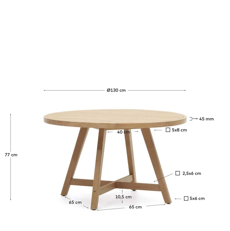 Runder Outdoor-Tisch aus Eukalyptusholz - Lindos