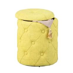 Runder Polsterhocker mit Stauraum - Vurgos