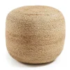 Runder Pouf Hocker aus Geflecht Jute - Ianovar